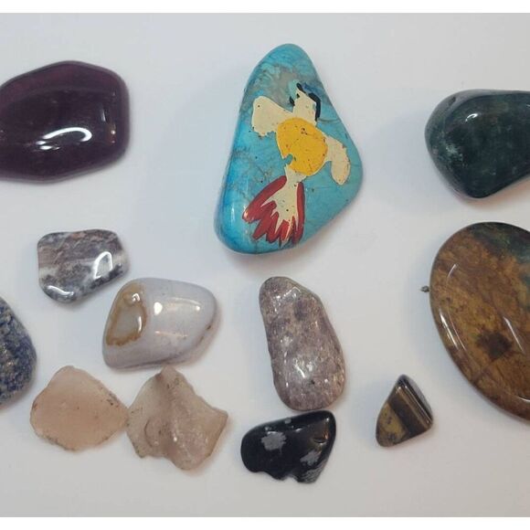 Natural Polished Crystals Bundle Gem Stones Lapis, agate, quartz, turquoise, geo - Picture 4 of 4